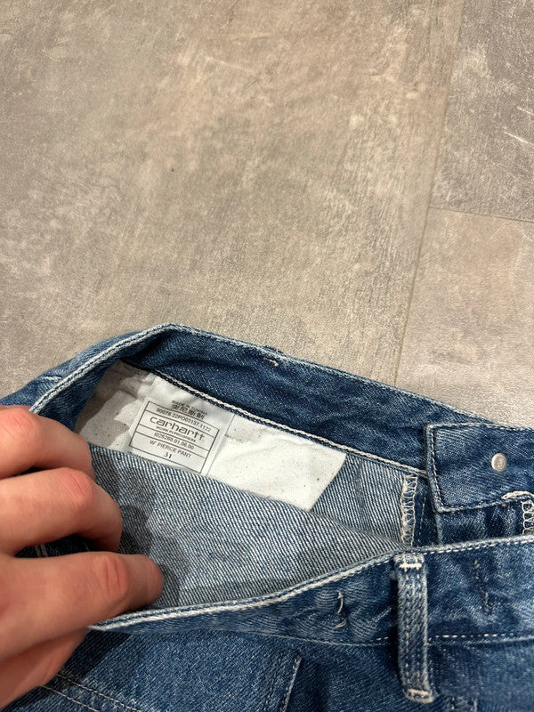 Carhartt Baggy Light Denim Single Knee Cargo Carpenter Jeans Pants w30