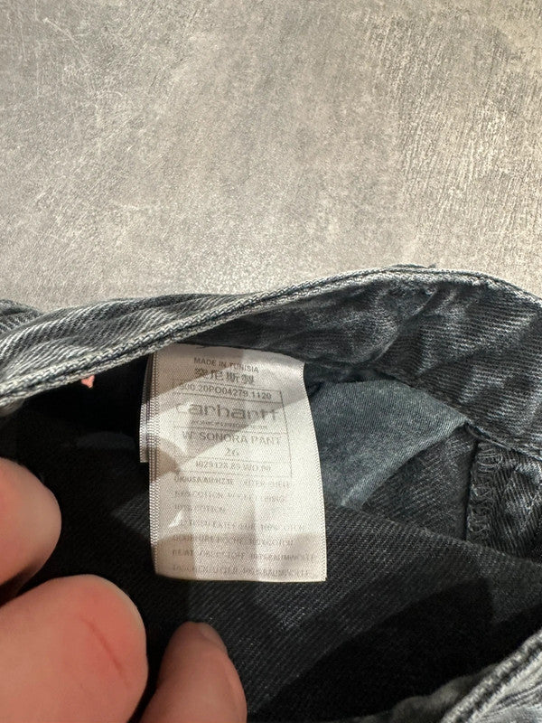 Like New Carhartt Baggy Double Knee ‘Senora Pant’ Cargo Carpenter Jeans Black Grey w26