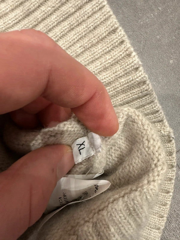 Vintage (2001) Stone Island Knitted Wool Sweat Cream Beige L