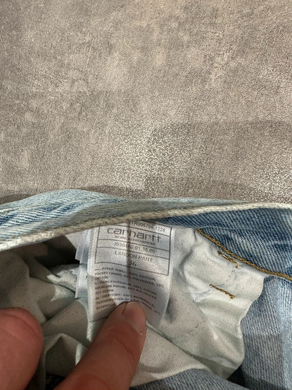 Carhartt Baggy Landon Pant Single Knee Cargo Carpenter Jeans Light Blue w36