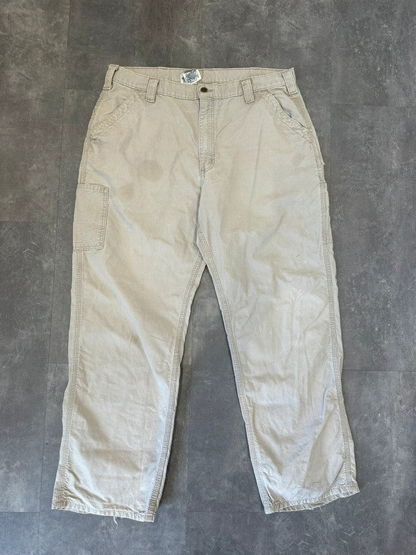 Vintage Carhartt B151 TAN Baggy Single Knee Cargo Carpenter Jeans Pants w38