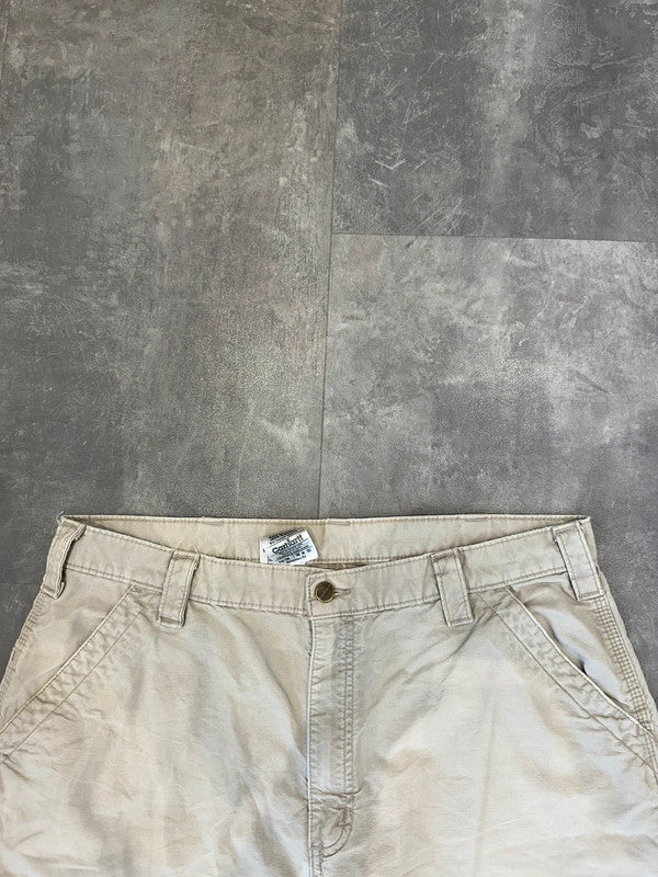 Vintage Carhartt B151 TAN Baggy Single Knee Cargo Carpenter Jeans Pants w38