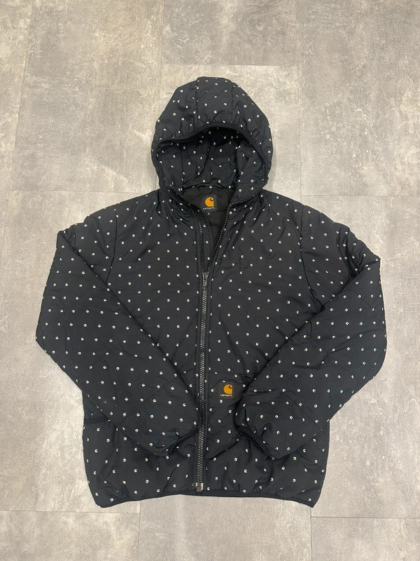 Like New Rare Carhartt Multilogo Hooded Puffer Jacket Coat S