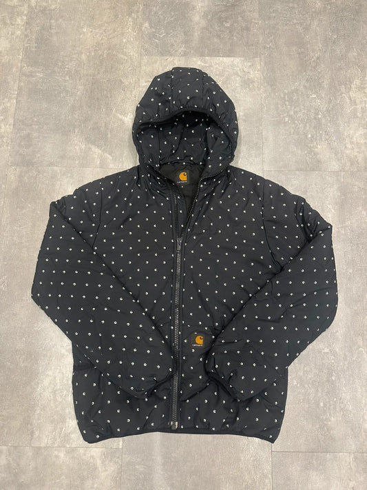 Like New Rare Carhartt Multilogo Hooded Puffer Jacket Coat S