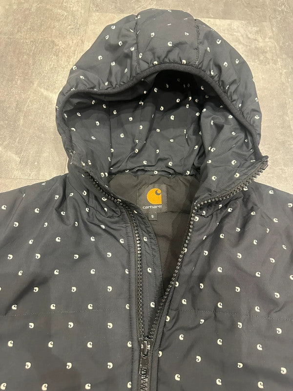 Like New Rare Carhartt Multilogo Hooded Puffer Jacket Coat S