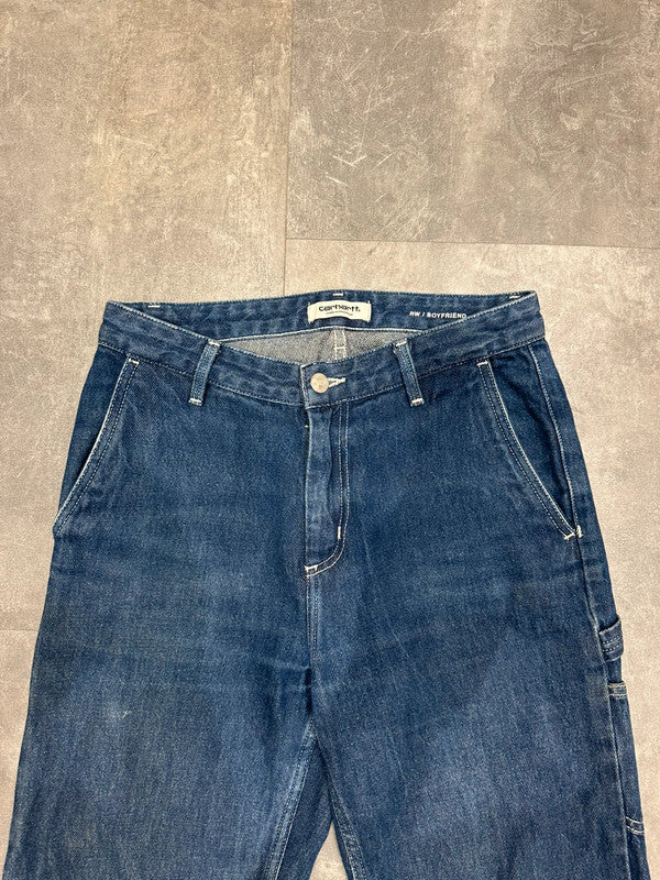 Carhartt Baggy Dark Denim Single Knee Cargo Carpenter Jeans Pants w26