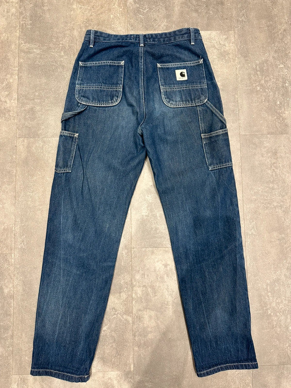 Carhartt Baggy Dark Denim Single Knee Cargo Carpenter Jeans Pants w26