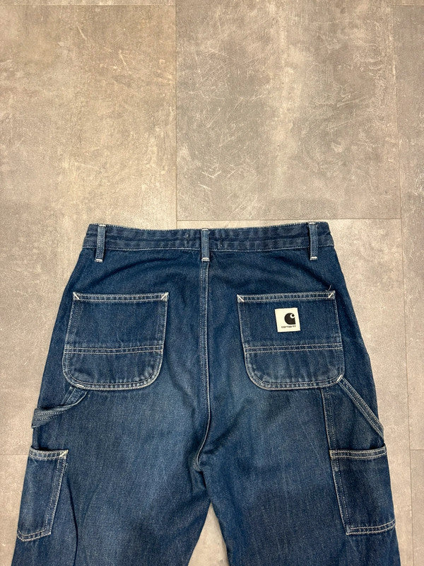 Carhartt Baggy Dark Denim Single Knee Cargo Carpenter Jeans Pants w26