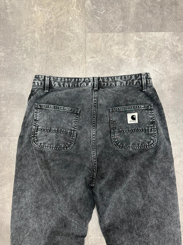Like New Carhartt Baggy Double Knee ‘Senora Pant’ Cargo Carpenter Jeans Black Grey w26