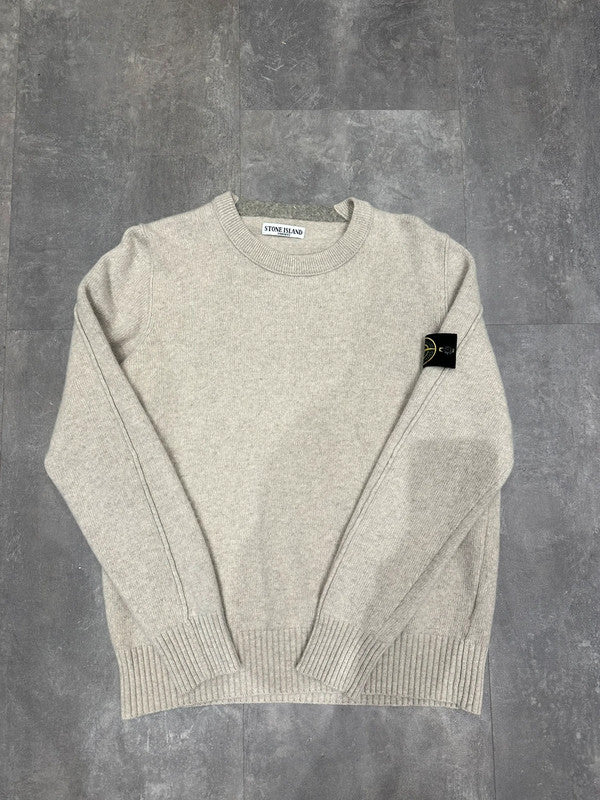 Vintage (2001) Stone Island Knitted Wool Sweat Cream Beige L