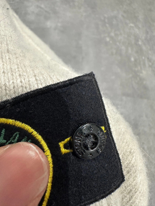 Vintage (2001) Stone Island Knitted Wool Sweat Cream Beige L