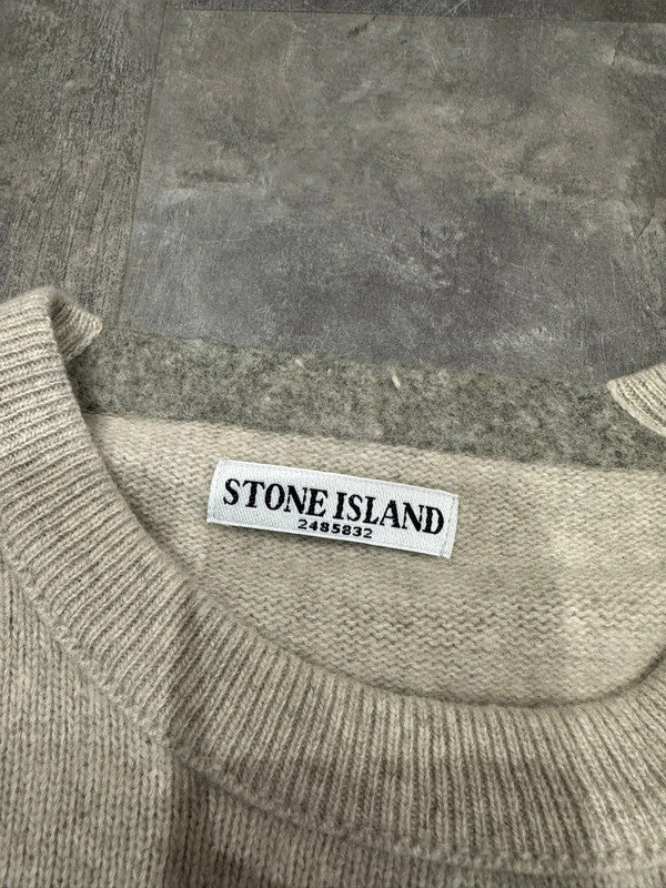 Vintage (2001) Stone Island Knitted Wool Sweat Cream Beige L