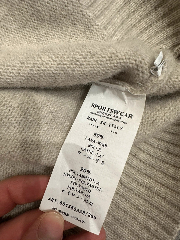 Vintage (2001) Stone Island Knitted Wool Sweat Cream Beige L