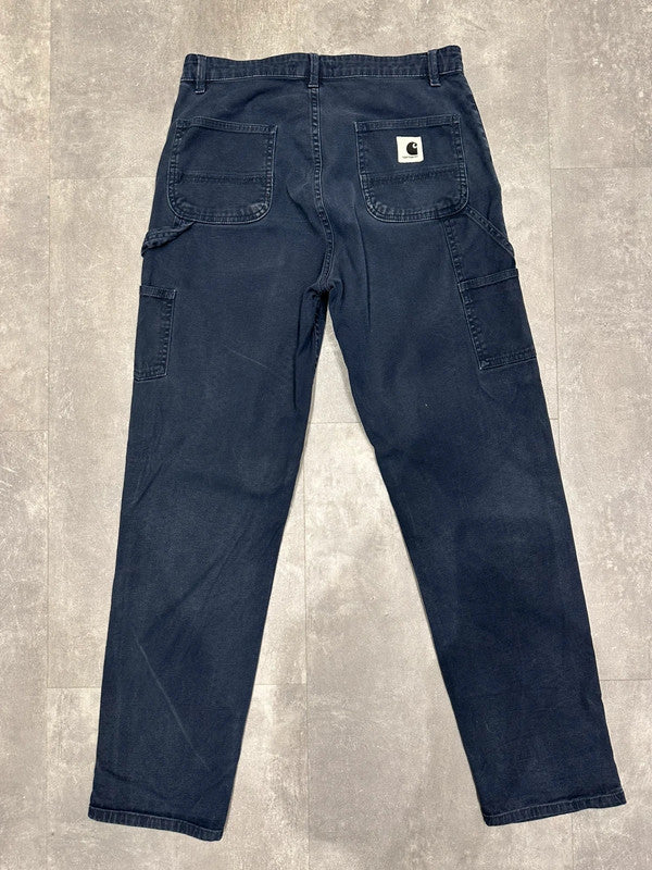 Carhartt Baggy Single Knee Cargo Carpenter Jeans Pants Navy w26
