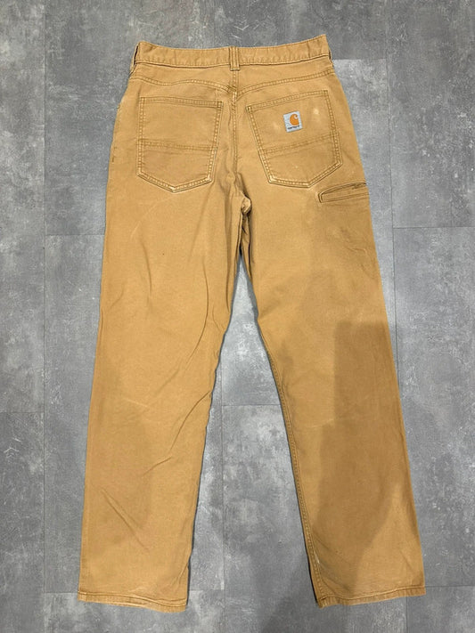 Carhartt Baggy Relaxed Fit Single Knee Cargo Carpenter Jeans Pants Brown Tan w30